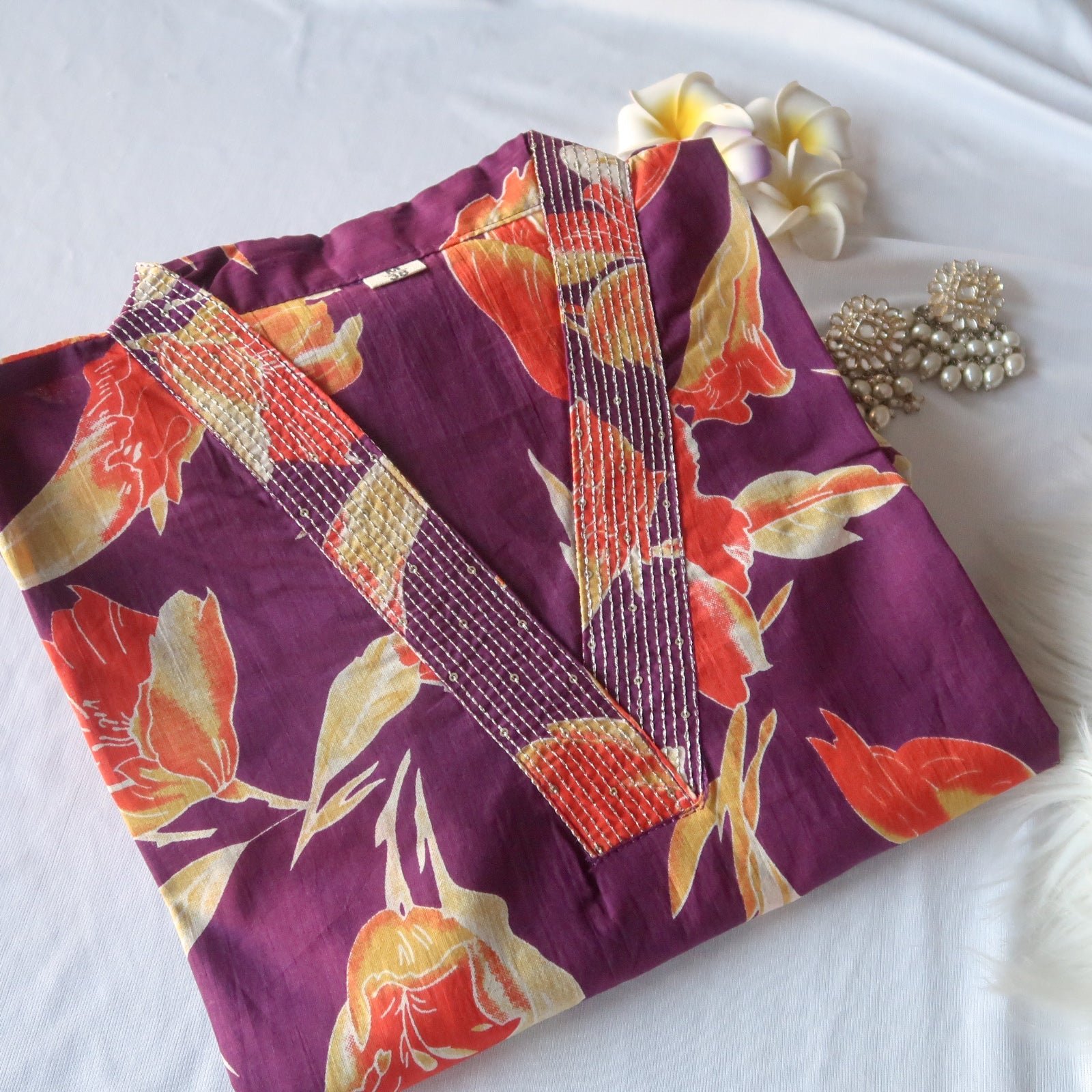 27E5A84F-CEDA-475F-A01F-60AD7405594A-2.jpg Eggplant Phool Kurta - Image 1