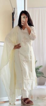 Ivory Mul Chanderi Suit Set - Image 2