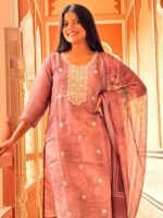 Mauve zari Festive Slim fit Suit Set - SALE - Image 2