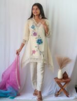 Pearl Zari Princess Cut Suit Set (Slim fit) - SALE - Image 4