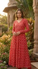 Ruby floral Chudidar Kurta - Image 3