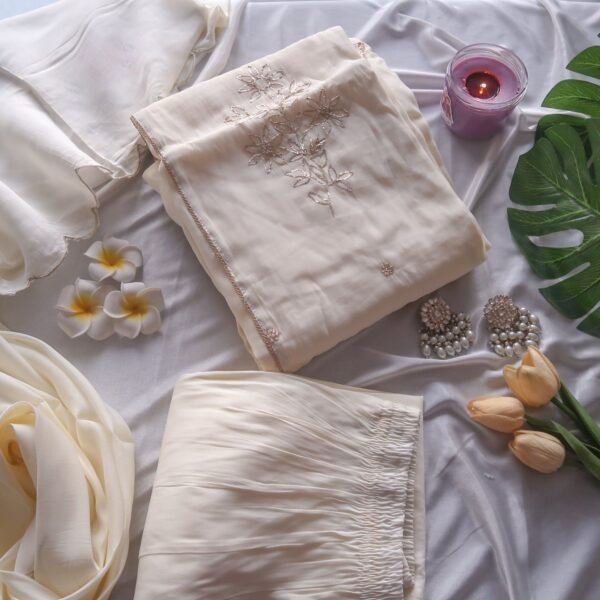 Ivory Mul Chanderi Suit Set