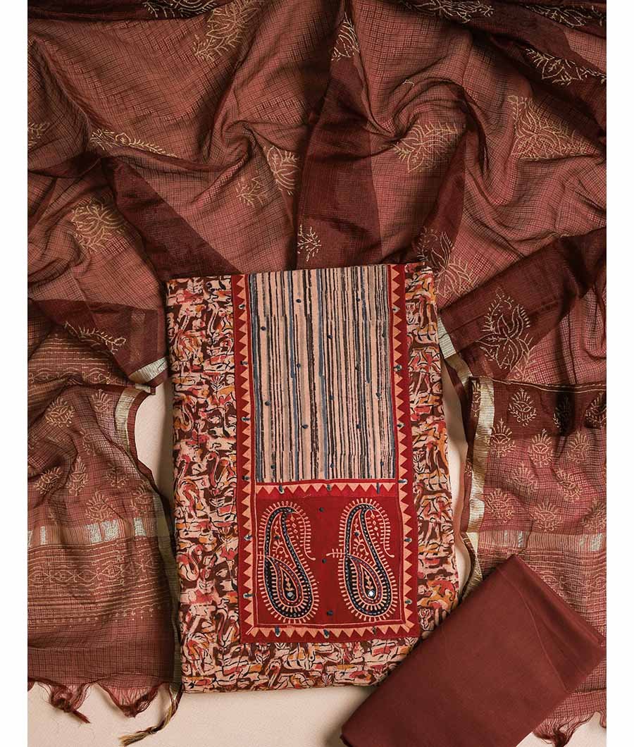 Fabloe-18855-1.jpg COTTON WITH KALAMKARI PATCHWORK SUIT SET - Image 1