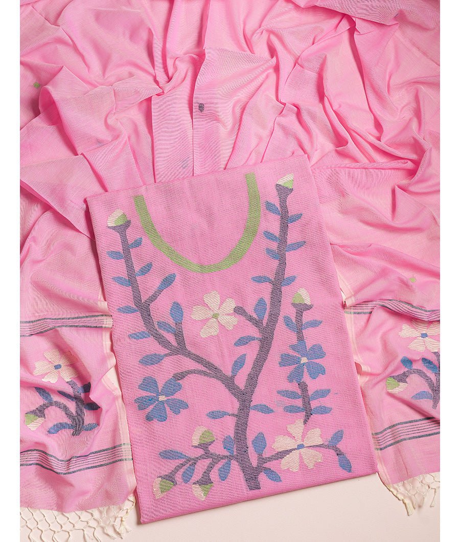 fabloe-14569-2.jpg PURE COTTON JAMDHANI SUIT SET - Image 1