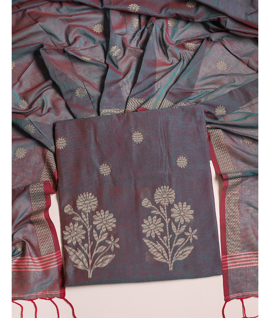 fabloe-14589-2.jpg PURE COTTON JAMDHANI SUIT SET - Image 1