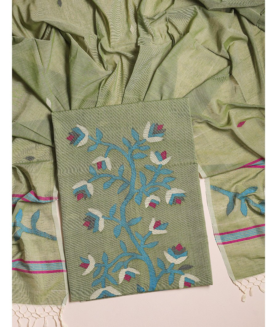 fabloe-14600-2.jpg PURE COTTON JAMDHANI SUIT SET - Image 1