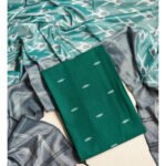 Pure Cotton Woven top with mercidiced handloom ikat dupatta suit set