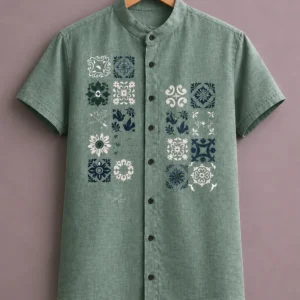 ForeverChoice™ Premium Floral Pattern Printed Shirt for Men – Elegant Designer Half Sleeve Casual Shirt