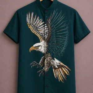 ForeverChoice™ Premium Eagle Graphic Printed Shirt for Men – Bold Bird Designer Half Sleeve Casual Shirt